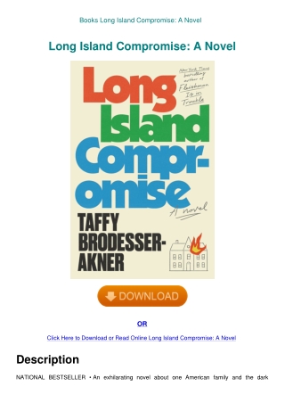 Books Long Island Compromise A Novel