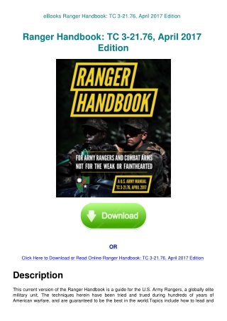 eBooks Ranger Handbook TC 3-21.76  April 2017 Edition