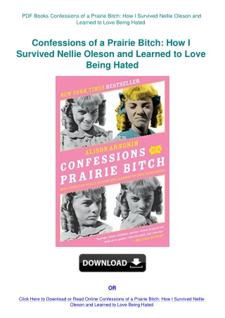 PDF Books Confessions of a Prairie Bitch How I Survived Nellie Oleson and Learned to Love Being Hate