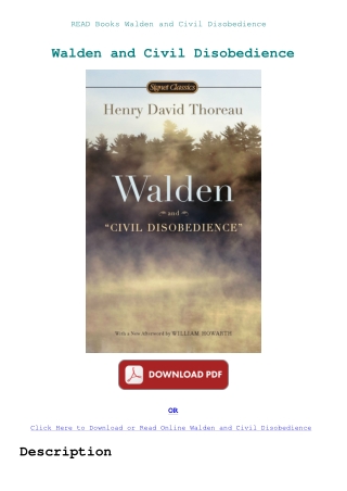READ Books Walden and Civil Disobedience