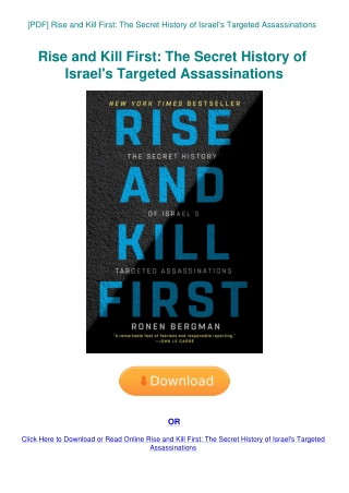 [PDF] Rise and Kill First The Secret History of Israel's Targeted Assassinations