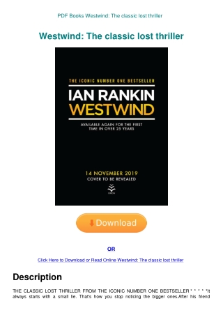PDF Books Westwind The classic lost thriller