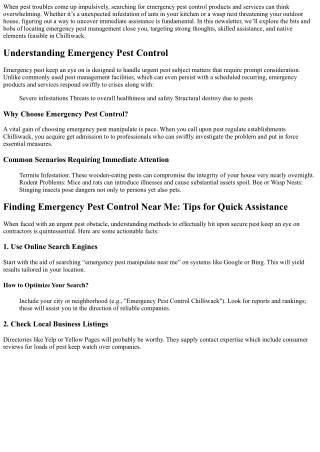 “Finding Emergency Pest Control Near Me: Tips for Quick Assistance”