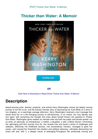 [PDF] Thicker than Water A Memoir