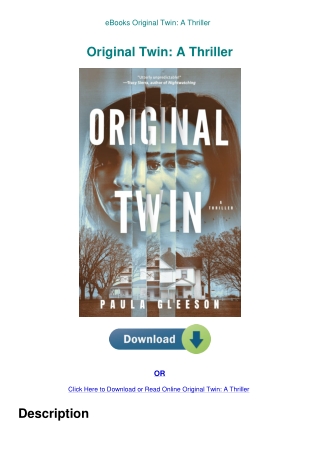 eBooks Original Twin A Thriller