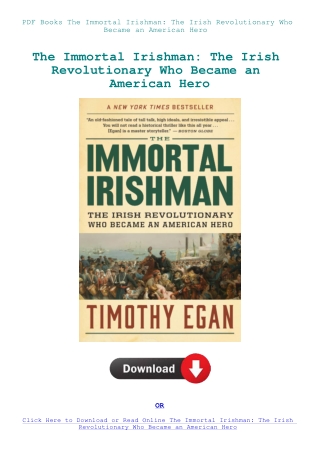 PDF Books The Immortal Irishman The Irish Revolutionary Who Became an American Hero