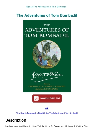 Books The Adventures of Tom Bombadil