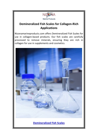 Demineralized Fish Scales for Collagen-Rich Applications