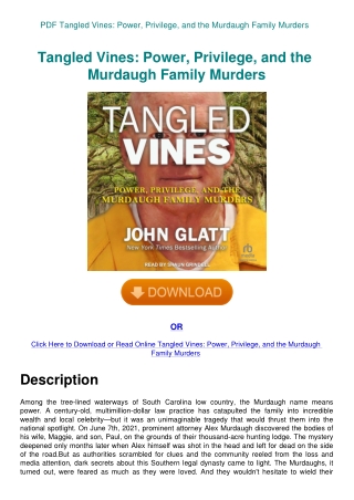 PDF Tangled Vines Power  Privilege  and the Murdaugh Family Murders