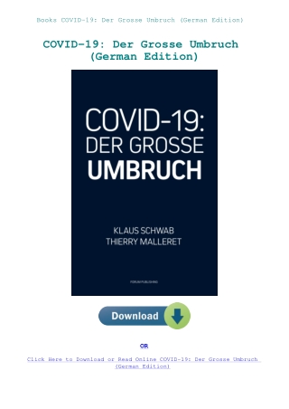 Books COVID-19 Der Grosse Umbruch (German Edition)