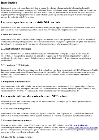 Les cartes de visite NFC en bois : un support naturel, moderne et élégant pour v