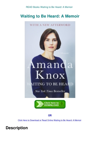 READ Books Waiting to Be Heard A Memoir