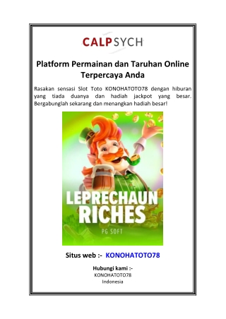 Platform Permainan dan Taruhan Online Terpercaya Anda