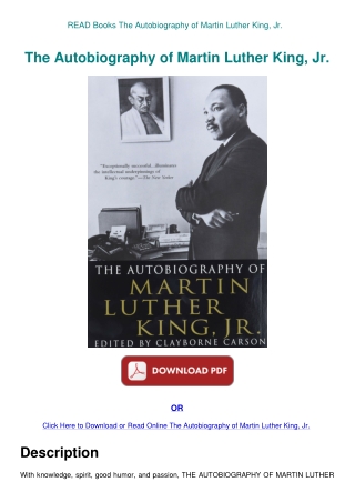 READ Books The Autobiography of Martin Luther King  Jr.