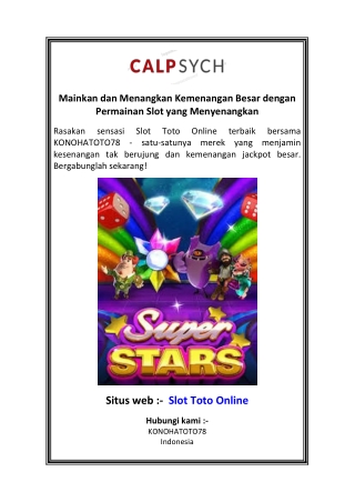 Mainkan dan Menangkan Kemenangan Besar dengan Permainan Slot yang Menyenangkan