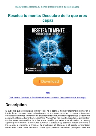 READ Books Resetea tu mente Descubre de lo que eres capaz