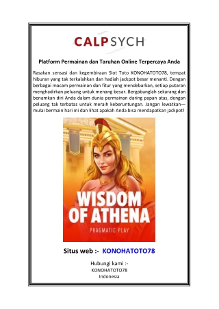 Platform Permainan dan Taruhan Online Terpercaya Anda