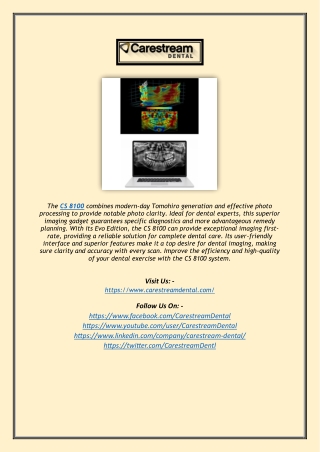 CS 8100: Superior Imaging with Tomosharp Technology