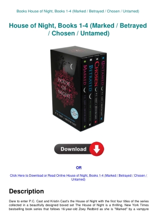 Books House of Night  Books 1-4 (Marked  Betrayed  Chosen  Untamed)