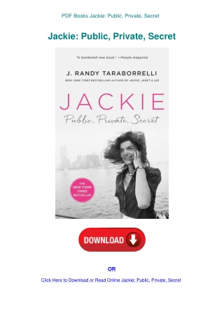 PDF Books Jackie Public  Private  Secret
