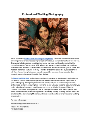 Professional Wedding Photography