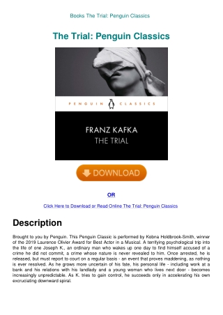 Books The Trial Penguin Classics
