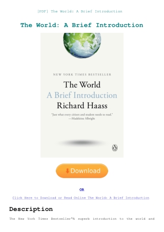 [PDF] The World A Brief Introduction