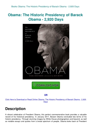 Books Obama The Historic Presidency of Barack Obama - 2 920 Days