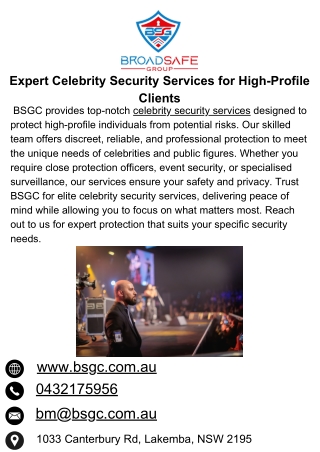 Expert Celebrity Security Services for High-Profile Clients