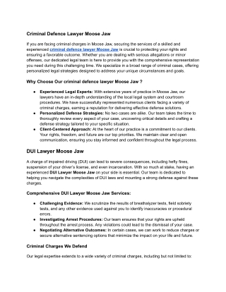 Criminal Defence Lawyer Moose Jaw