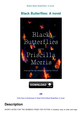 Books Black Butterflies A novel
