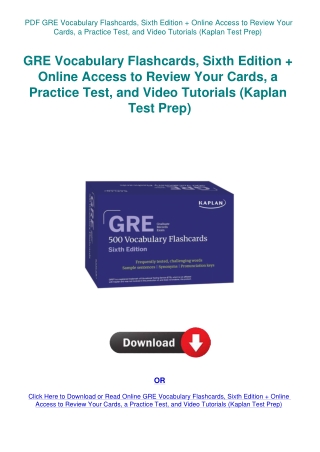 PDF GRE Vocabulary Flashcards  Sixth Edition   Online Access to Review Your Cards  a Practice Test