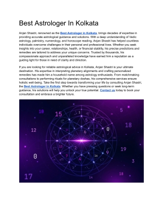 Best Astrologer In Kolkata