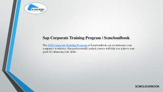 Sap Corporate Training Program  Scmcloudbook