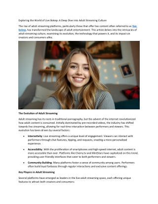 Exploring the World of Live Bokep: A Deep Dive into Adult Streaming Culture