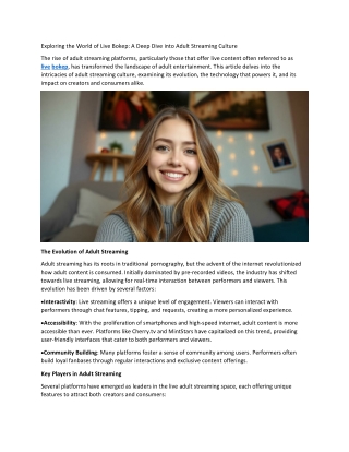 Exploring the World of Live Bokep: A Deep Dive into Adult Streaming Culture