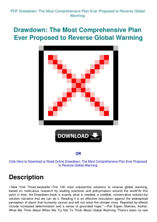 PDF Drawdown The Most Comprehensive Plan Ever Proposed to Reverse Global Warming