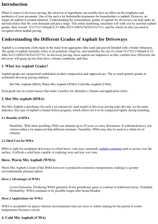 Understanding the Different Grades of Asphalt for Driveways