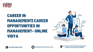 Career in Management| Career Opportunities in Management- Online Vidya