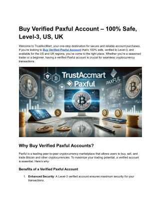 Buy Verified Paxful Account – 100% Safe, Level-3, US, UK