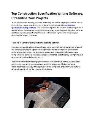 Top Construction Specification Writing Software: Streamline Your Projects