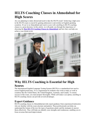 IELTS Coaching Classes in Ahmedabad for High Scores
