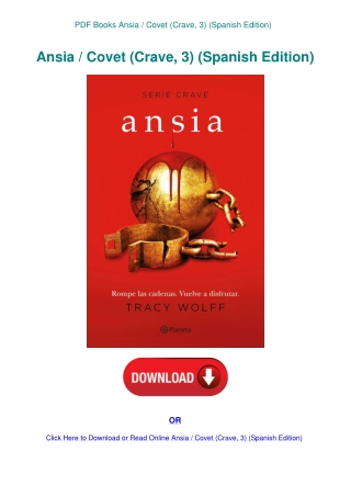 PDF Books Ansia  Covet (Crave  3) (Spanish Edition)