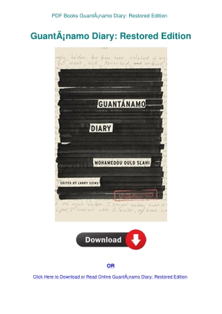 PDF Books GuantÃƒÂ¡namo Diary Restored Edition