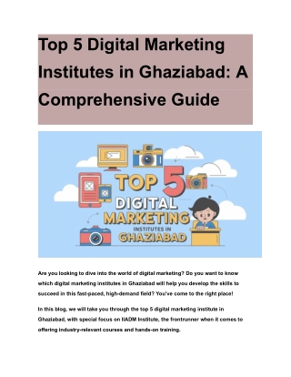 Top 5 Digital Marketing Institutes in Ghaziabad_ A Comprehensive Guide