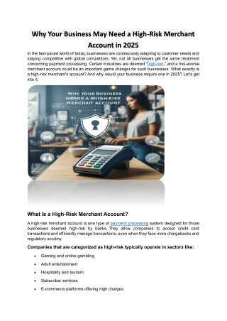 high risk merchant account 2025