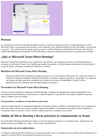 Opciones  de Direct Routing para  potenciar tu  acción en Teams