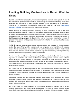 Leading Building Contractors in Dubai_ What to Know