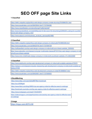 SEO OFF page Site Links