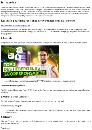 Les outils pour mesurer l’impact environnemental de votre site